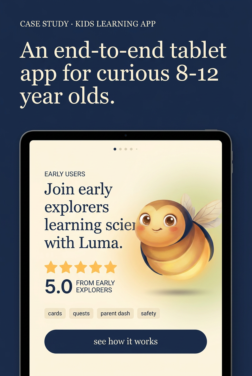 Lumio — A Tablet App for Curious 8-12 Year Olds, with a Firefly Companion