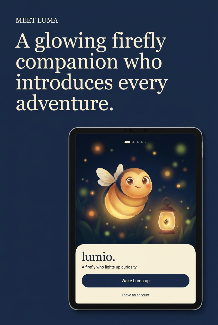 A glowing firefly companion who introduces every adventure.